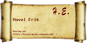 Havel Erik névjegykártya